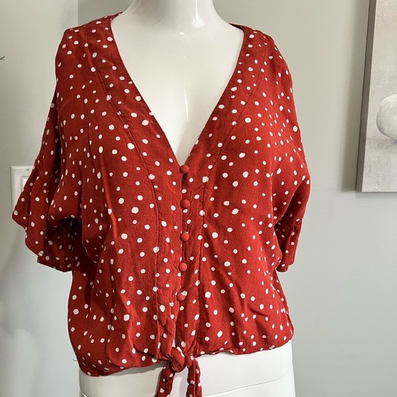 Mustard seed Shirt Dots ties up in front medium - Picture 5 of 6